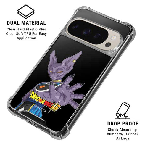 Dragon Ball Super Beerus Portrait Google Pixel 9/9 Pro Clear Case